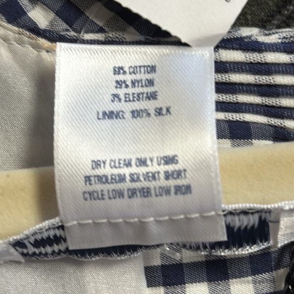 NWT OSCAR DE LA RENTA  Navy and White Check Cap Sleeve Dress Sz 8 - Picture 9 of 14